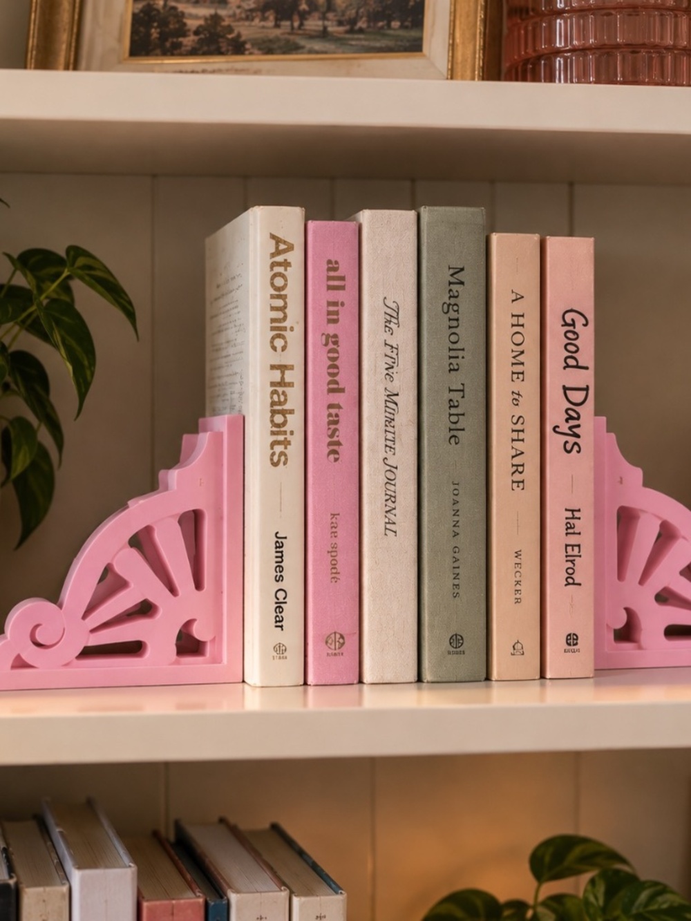 Set of 2 Pink Decorative Corbels | 3D Printed Shelf Accents | Vintage Style Home